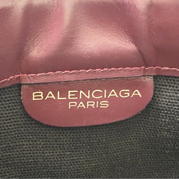 Balenciaga burgundy red butterfly BB logo monogram vintage clutch bag - Picture 11 of 11
